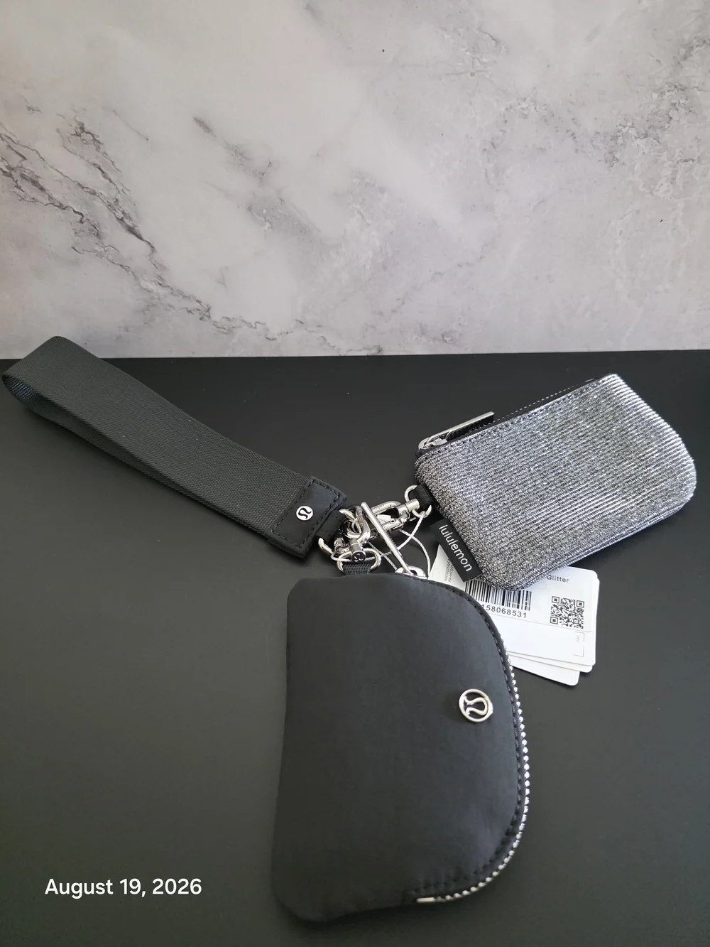 Dual Pouch Wristlet Glitter